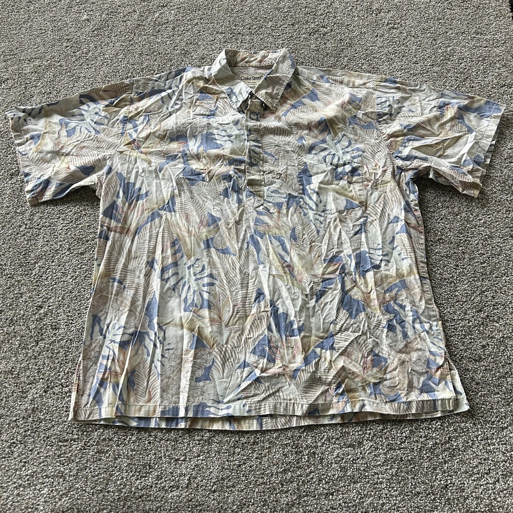 Cooke Street Shirt Mens XL Multicolor Floral Short Sleeve Button Up Hawaiian